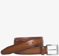 Burnished-Edge Leather Belt