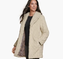 Cable Faux-Fur Coat
