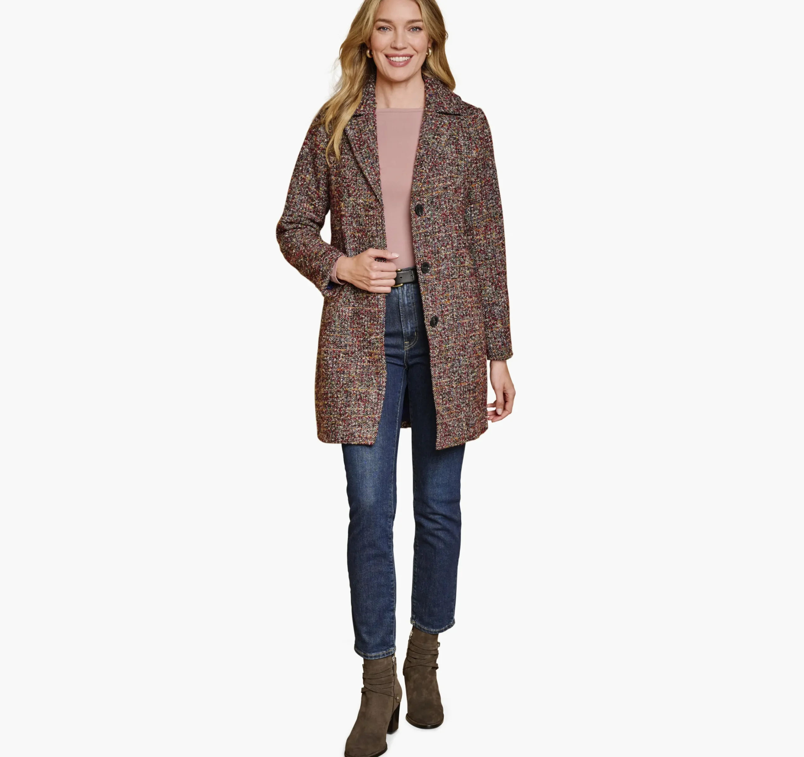 Colorful Tweed Coat