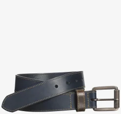 Contrast-Stitch Leather Belt
