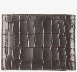 Croc-Embossed Leather Billfold Wallet