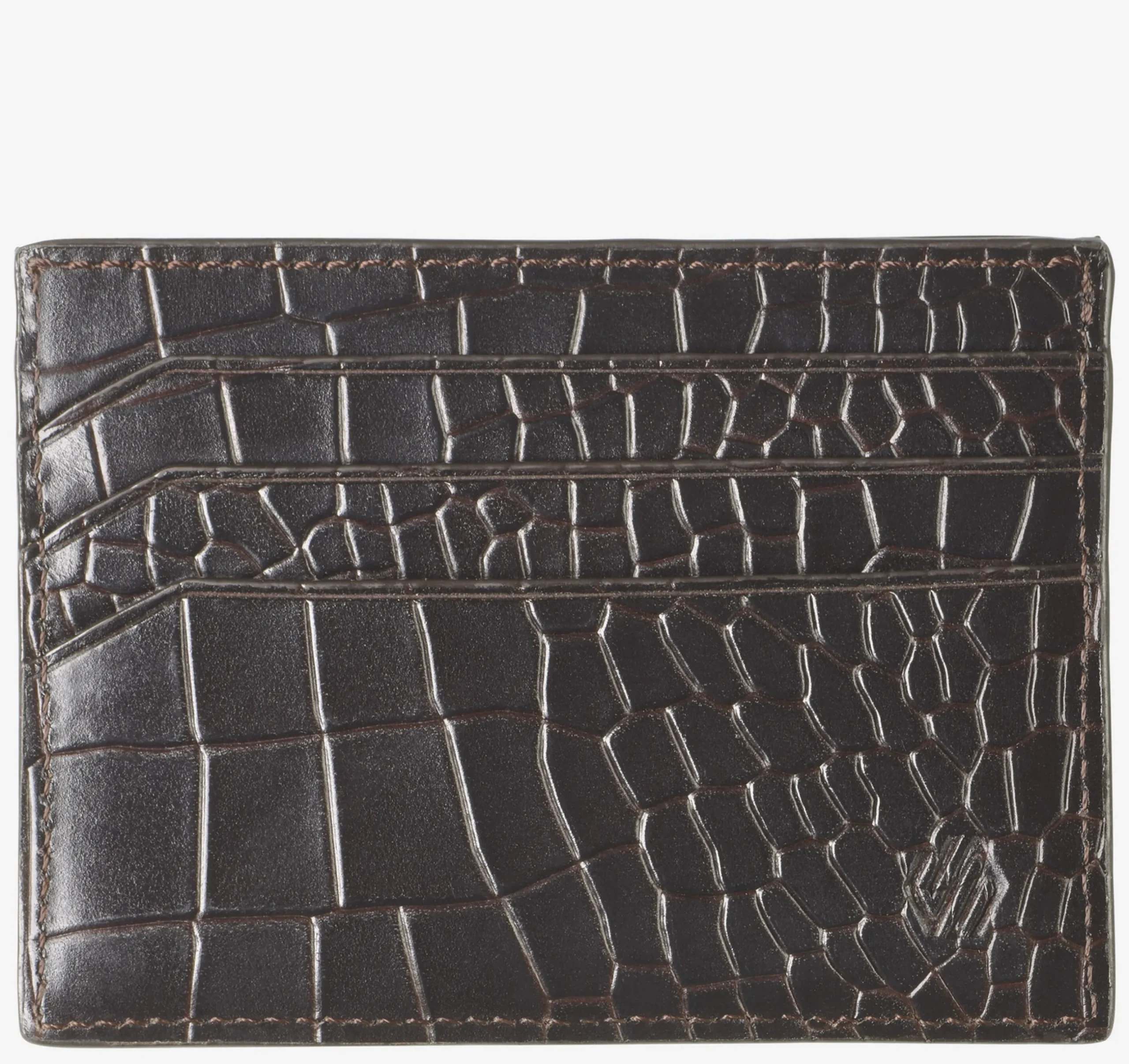 Croc-Embossed Weekender Card Wallet