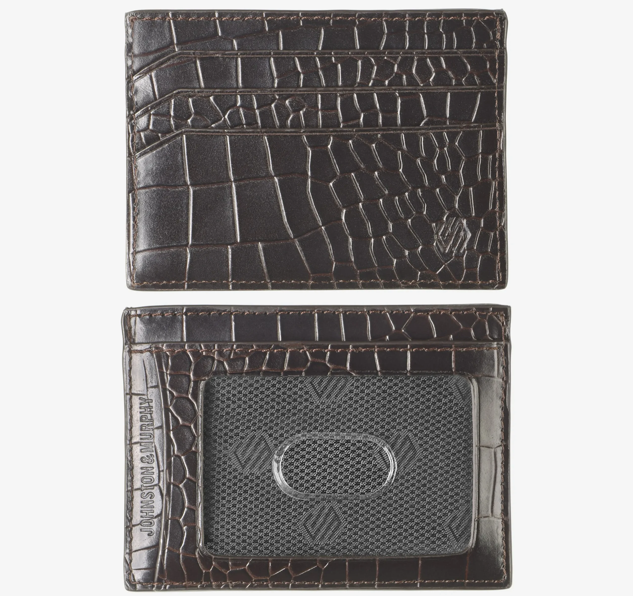 Croc-Embossed Weekender Card Wallet