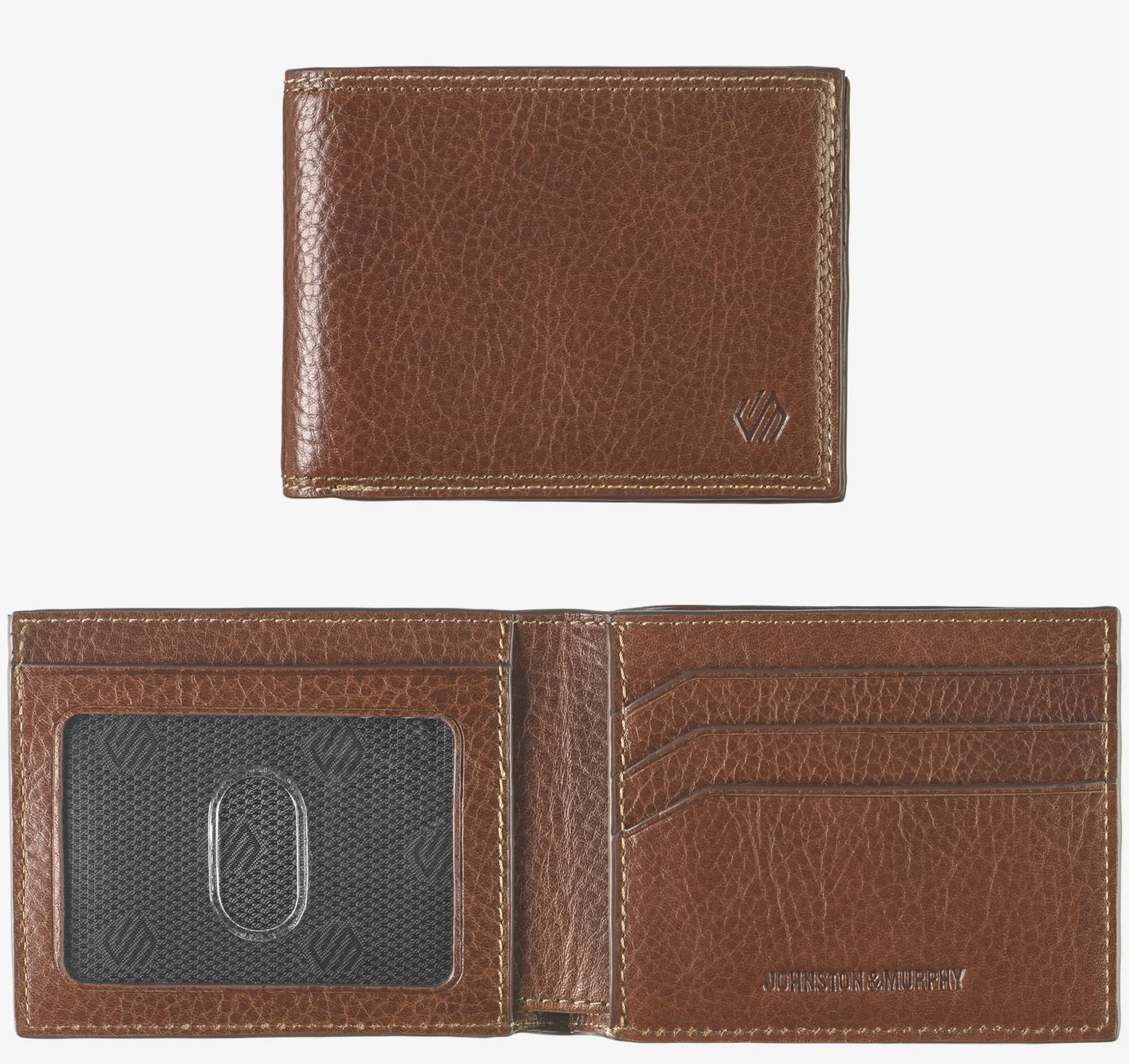 Double Contrast Stitch Billfold Wallet