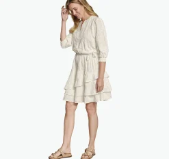 Embroidered Floral Tiered Dress