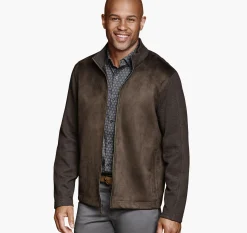 Faux-Suede Full-Zip