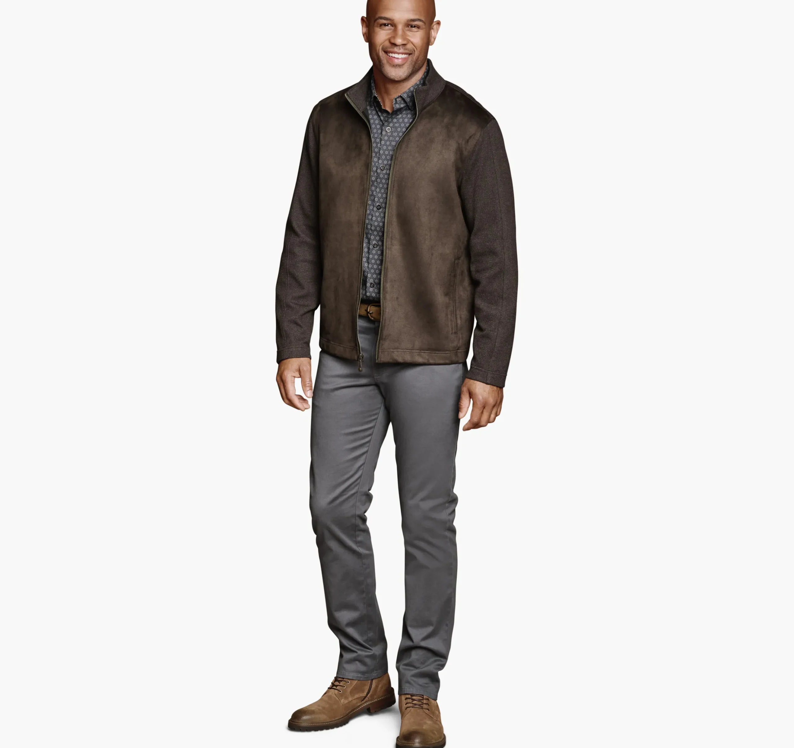 Faux-Suede Full-Zip