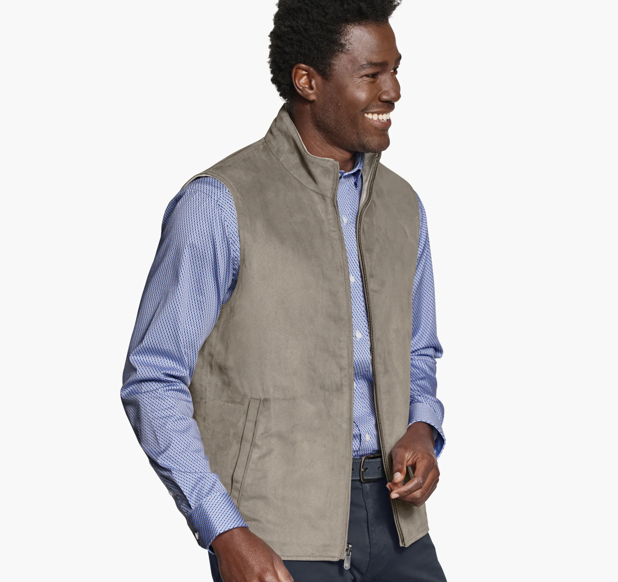 Faux-Suede Reversible Vest