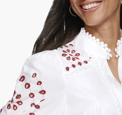 Game Day Button-Front Eyelet Dress
