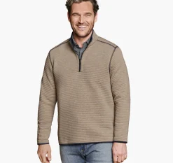 Reversible Channel-Quilted Quarter-Zip