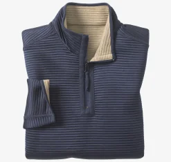 Reversible Channel-Quilted Quarter-Zip