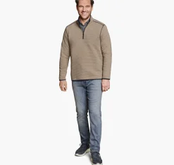 Reversible Channel-Quilted Quarter-Zip