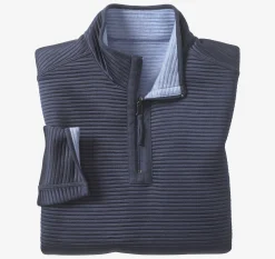 Reversible Channel-Quilted Quarter-Zip