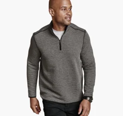 Reversible Channel-Quilted Quarter-Zip
