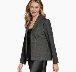 Shawl-Collar Knit Blazer