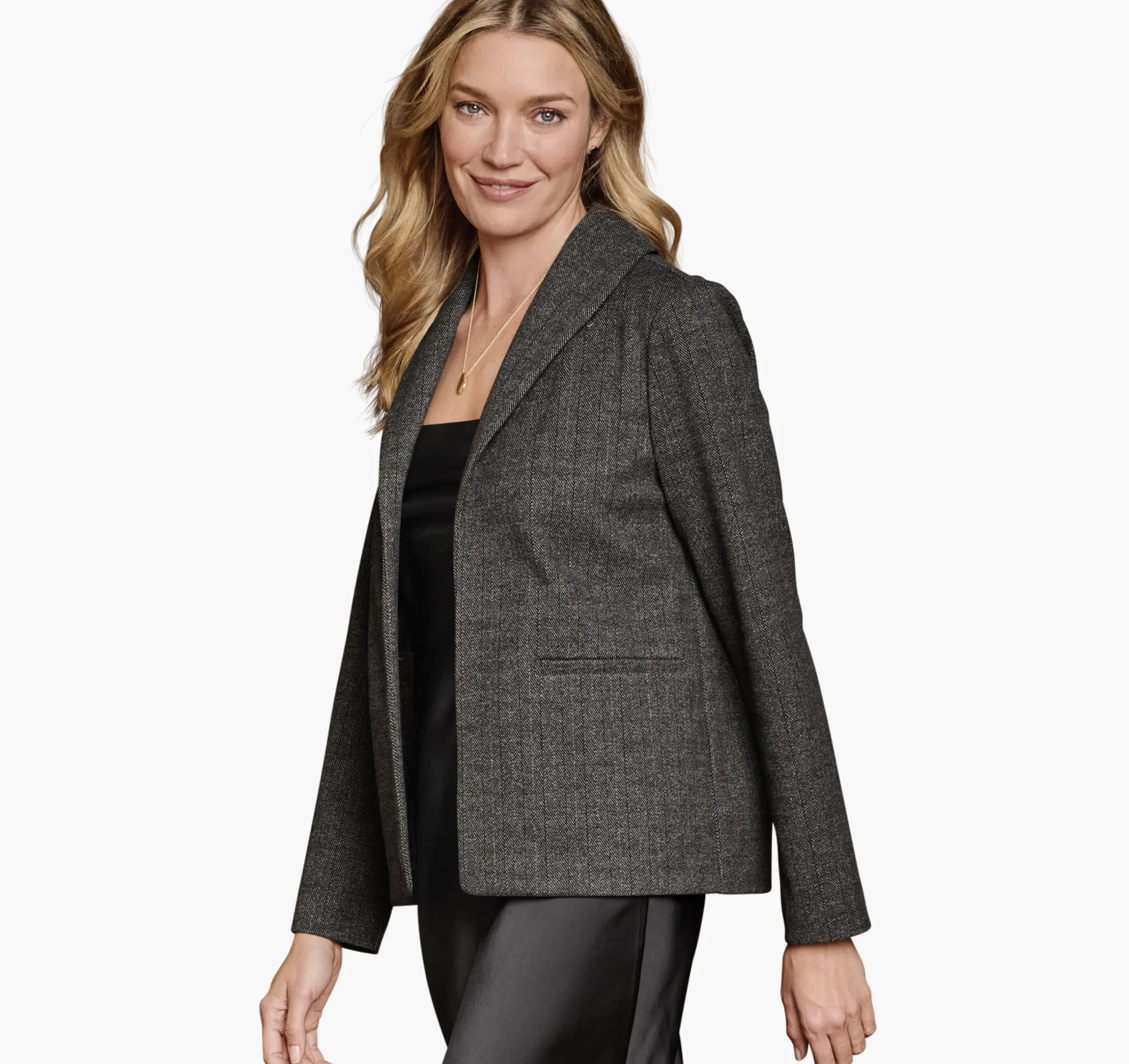 Shawl-Collar Knit Blazer