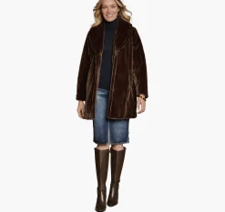 Textured Faux-Fur Coat