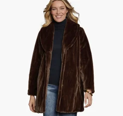 Textured Faux-Fur Coat