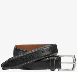 Topstitched Leather Belt
