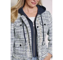Tweed Jacket with Removable Hooded Bib