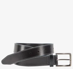 Waxy Gray-Edged Leather Belt