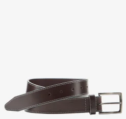 Waxy Gray-Edged Leather Belt