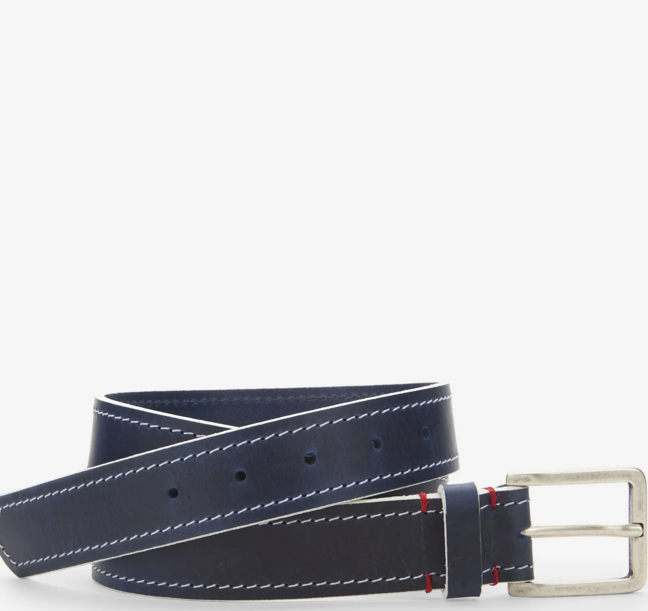 White-Edge Waxed Leather Belt