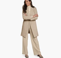 Wool-Blend Coat with Removable Knit Collar