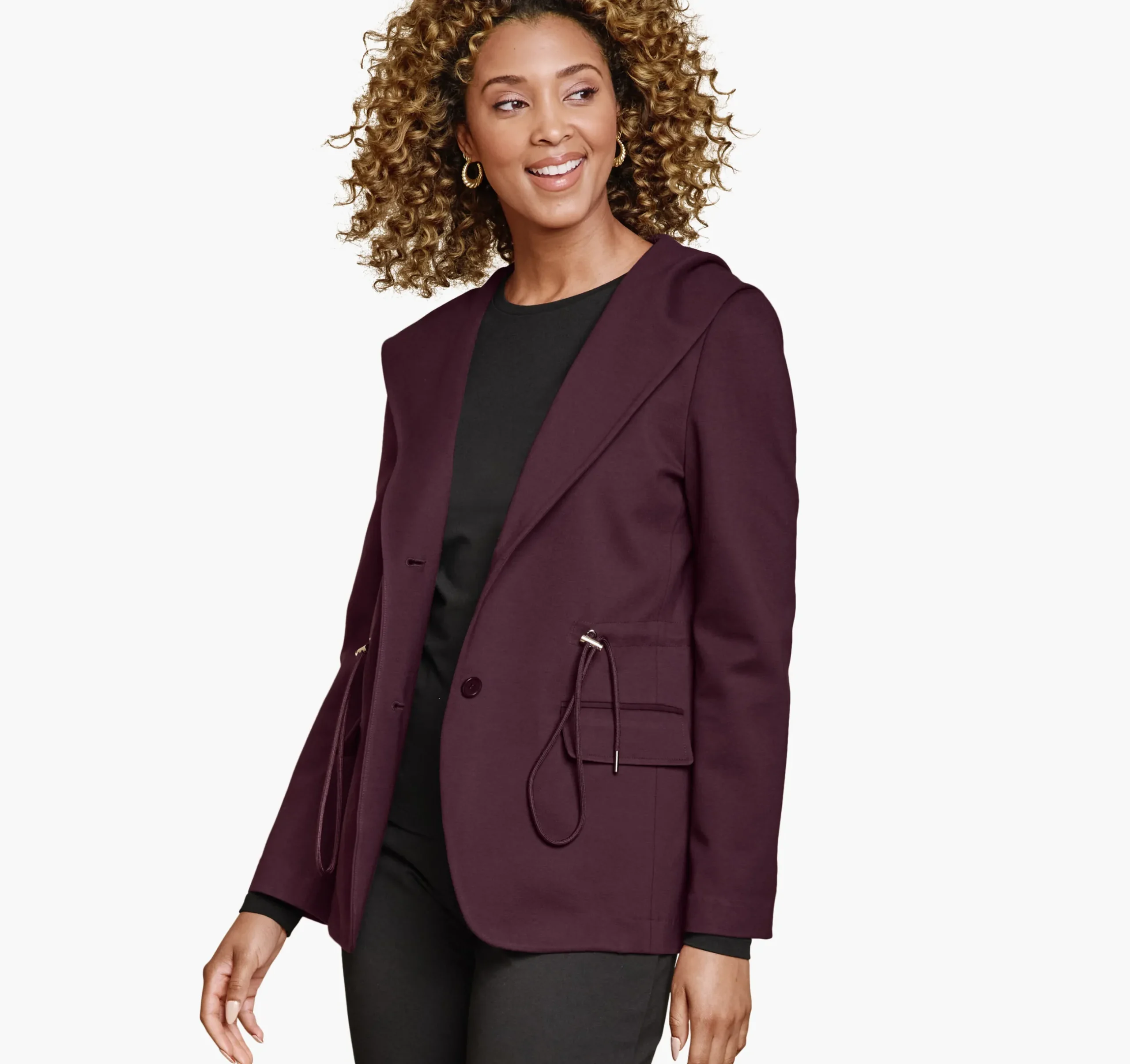 XC Flex® Shawl-Collar Blazer with Hood